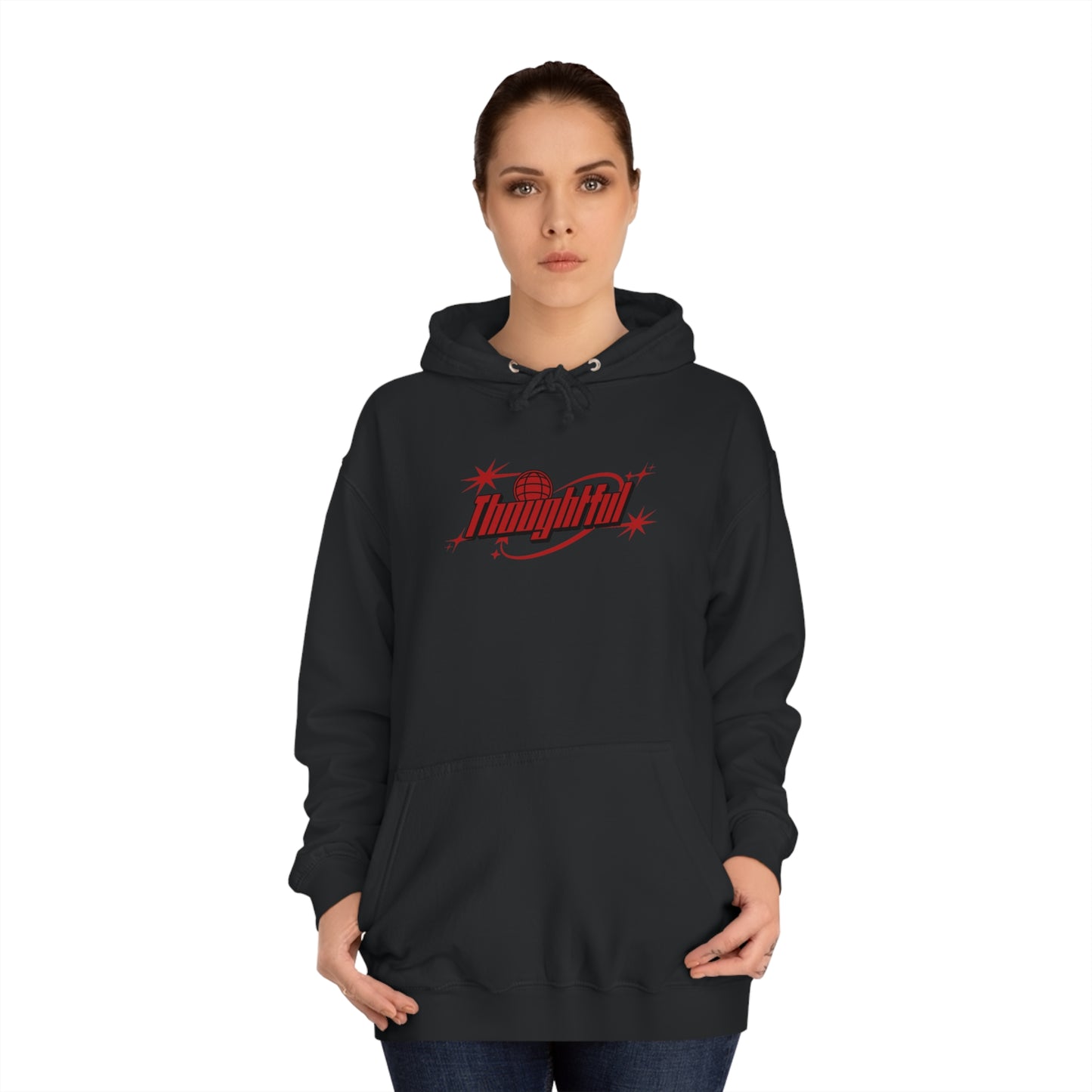 Red Logo Thoughtful Hoodie