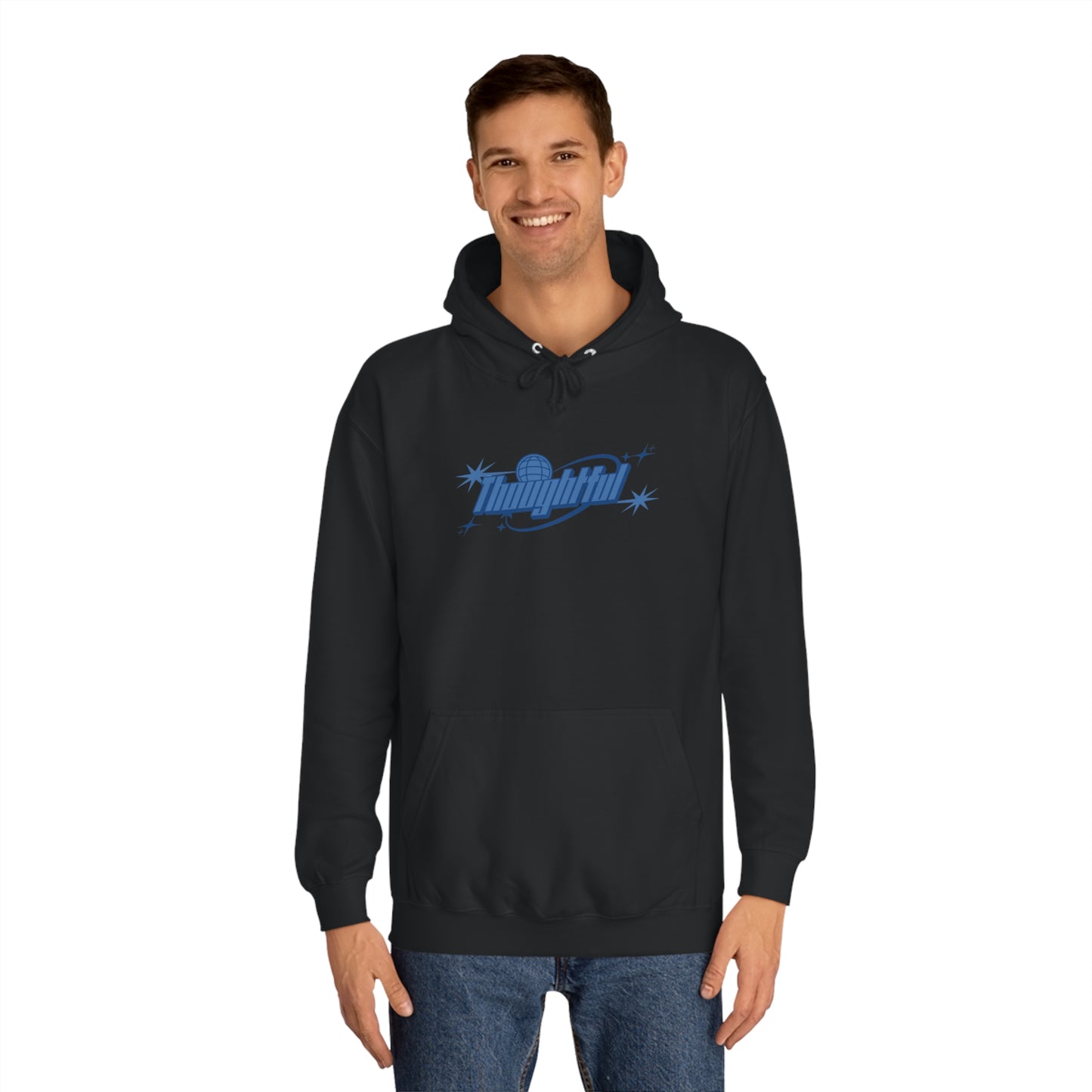 Sky Blue Logo Thoughtful Hoodie