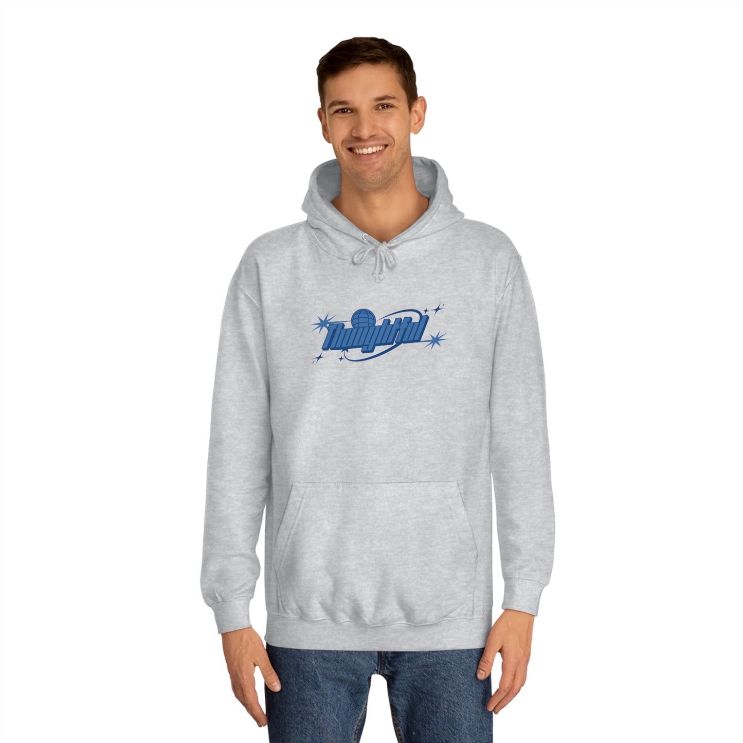 Sky Blue Logo Thoughtful Hoodie