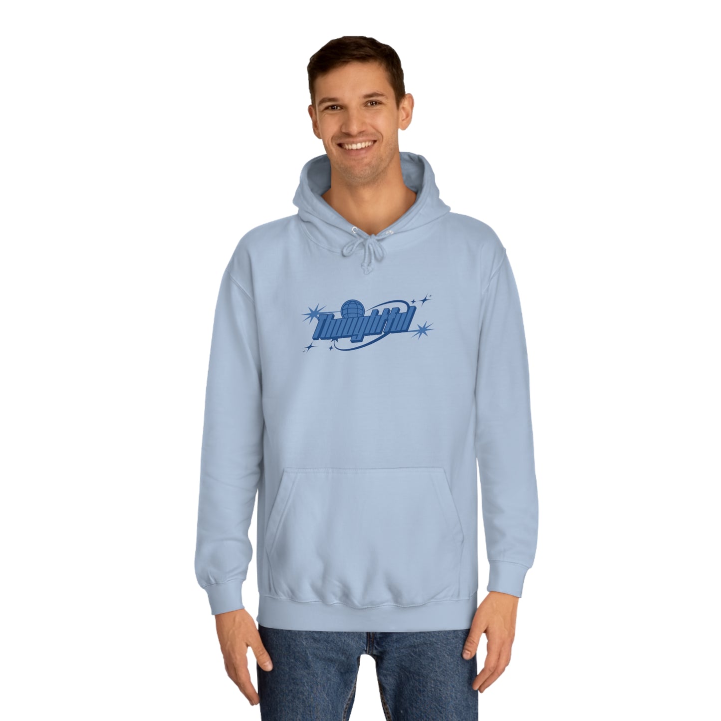 Sky Blue Logo Thoughtful Hoodie